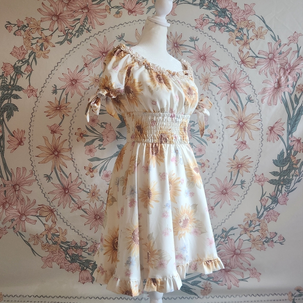 Liz Lisa Sunflower Floral Print Onepiece Dress Vintage Y2k Iconic Gyaru Gal Mori - Picture 11 of 12